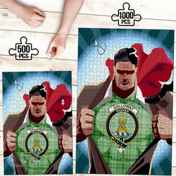 Scottish Galloway Clan Tartan Puzzle - Supper Hero Style Scottish Plaid Tartan Plaid