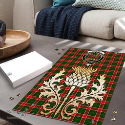 Scottish Pollock Modern Clan Tartan Puzzle - Thistle Gold Style Scottish Plaid Tartan Plaid