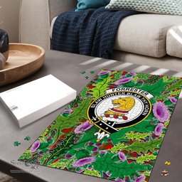 Scottish Forrester Clan Tartan Puzzle - Thistle Pattern Style Scottish Plaid Tartan Plaid