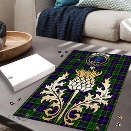 Scottish Forsyth Modern Clan Tartan Puzzle - Thistle Gold Style Scottish Plaid Tartan Plaid