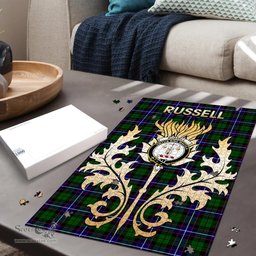 Scottish Russell Modern Clan Tartan Puzzle - Thistle Scotland Style Scottish Plaid Tartan Plaid