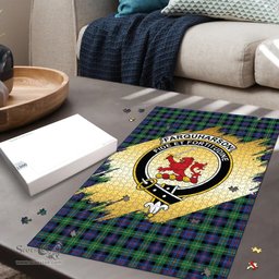 Scottish Farquharson Ancient Clan Tartan Puzzle - Gold Style Scottish Plaid Tartan Plaid