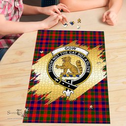 Scottish Gow Modern Clan Tartan Puzzle - Gold Style Scottish Plaid Tartan Plaid