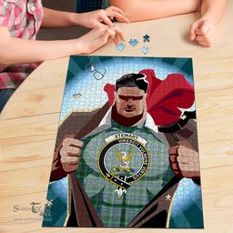 Scottish Stewart Hunting Modern Clan Tartan Puzzle - Supper Hero Style Scottish Plaid Tartan Plaid