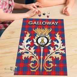 Scottish Galloway Red Clan Tartan Puzzle - Thistle Scotland Style Scottish Plaid Tartan Plaid