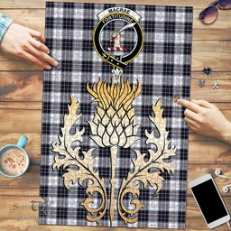 Scottish MacRae Dress Modern Clan Tartan Puzzle - Thistle Gold Style Scottish Plaid Tartan Plaid