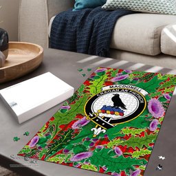 Scottish MacDonnell of Keppoch Modern Clan Tartan Puzzle - Thistle Pattern Style Scottish Plaid Tartan Plaid