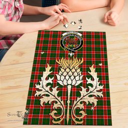Scottish Pollock Modern Clan Tartan Puzzle - Thistle Gold Style Scottish Plaid Tartan Plaid