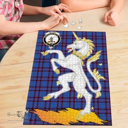 Scottish Elliot Modern Clan Tartan Puzzle - Unicorn Style Scottish Plaid Tartan Plaid