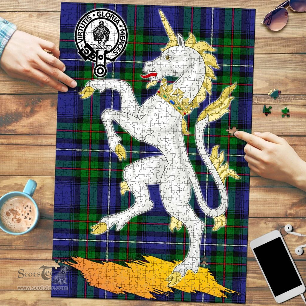 Scottish Donnachaidh Clan Tartan Puzzle - Unicorn Style Scottish Plaid Tartan Plaid