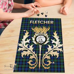 Scottish Fletcher Ancient Clan Tartan Puzzle - Thistle Scotland Style Scottish Plaid Tartan Plaid