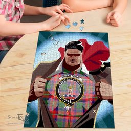 Scottish Charteris Clan Tartan Puzzle - Supper Hero Style Scottish Plaid Tartan Plaid