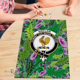 Scottish Sinclair Hunting Ancient Clan Tartan Puzzle - Thistle Pattern Style Scottish Plaid Tartan Plaid