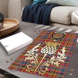 Scottish Drummond of Strathallan Clan Tartan Puzzle - Thistle Gold Style Scottish Plaid Tartan Plaid