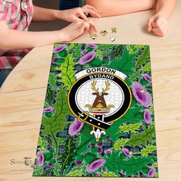Scottish Gordon Old Ancient Clan Tartan Puzzle - Thistle Pattern Style Scottish Plaid Tartan Plaid