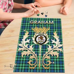 Scottish Graham of Montrose Ancient Clan Tartan Puzzle - Thistle Scotland Style Scottish Plaid Tartan Plaid