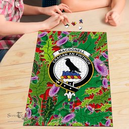 Scottish MacDonnell of Keppoch Modern Clan Tartan Puzzle - Thistle Pattern Style Scottish Plaid Tartan Plaid