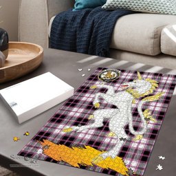 Scottish MacPherson Hunting Modern Clan Tartan Puzzle - Unicorn Style Scottish Plaid Tartan Plaid