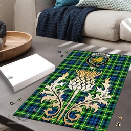 Scottish Campbell of Breadalbane Ancient Clan Tartan Puzzle - Thistle Gold Style Scottish Plaid Tartan Plaid