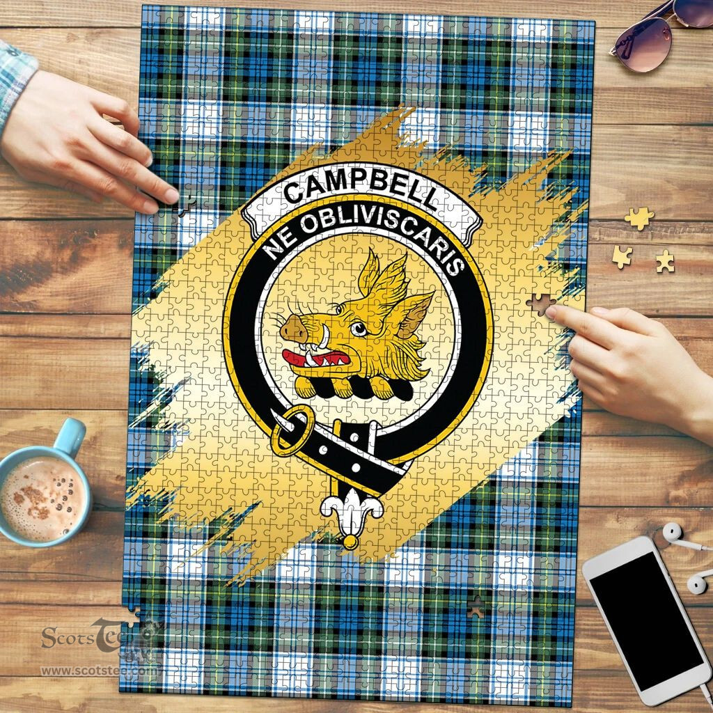 Scottish Campbell Dress Ancient Clan Tartan Puzzle - Gold Style Scottish Plaid Tartan Plaid