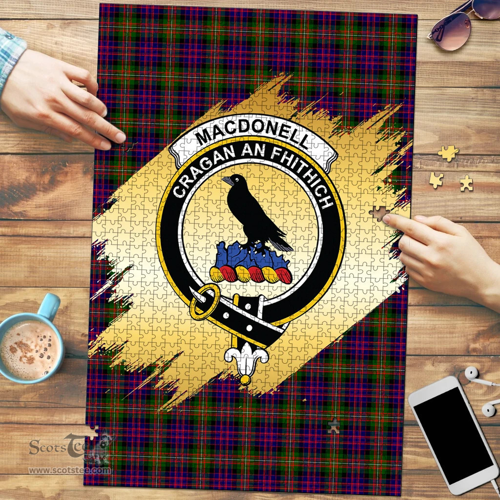 Scottish MacDonnell of Glengarry Modern Clan Tartan Puzzle - Gold Style Scottish Plaid Tartan Plaid