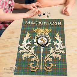 Scottish MacKintosh Hunting Ancient Clan Tartan Puzzle - Thistle Scotland Style Scottish Plaid Tartan Plaid