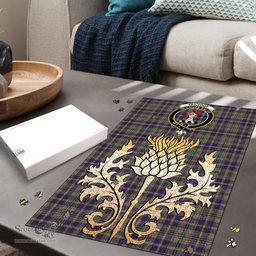 Scottish Taylor Weathered Clan Tartan Puzzle - Thistle Gold Style Scottish Plaid Tartan Plaid