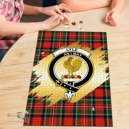 Scottish Lyle Clan Tartan Puzzle - Gold Style Scottish Plaid Tartan Plaid
