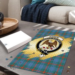 Scottish Agnew Ancient Clan Tartan Puzzle - Gold Style Scottish Plaid Tartan Plaid