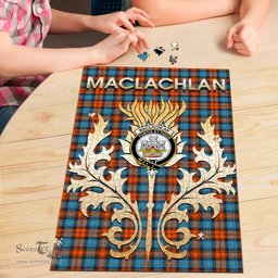 Scottish MacLachlan Ancient Clan Tartan Puzzle - Thistle Scotland Style Scottish Plaid Tartan Plaid