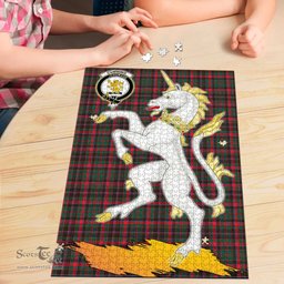 Scottish Cumming Hunting Modern Clan Tartan Puzzle - Unicorn Style Scottish Plaid Tartan Plaid