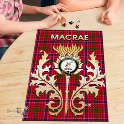 Scottish MacRae Modern Clan Tartan Puzzle - Thistle Scotland Style Scottish Plaid Tartan Plaid