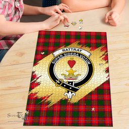 Scottish Rattray Modern Clan Tartan Puzzle - Gold Style Scottish Plaid Tartan Plaid