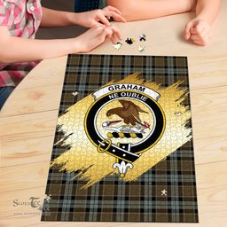 Scottish Graham of Menteith Weathered Clan Tartan Puzzle - Gold Style Scottish Plaid Tartan Plaid