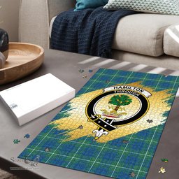 Scottish Hamilton Hunting Ancient Clan Tartan Puzzle - Gold Style Scottish Plaid Tartan Plaid