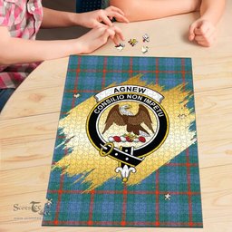Scottish Agnew Ancient Clan Tartan Puzzle - Gold Style Scottish Plaid Tartan Plaid