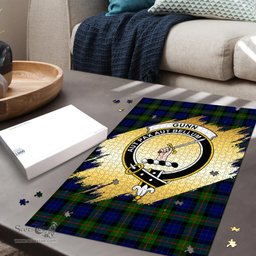 Scottish Gunn Modern Clan Tartan Puzzle - Gold Style Scottish Plaid Tartan Plaid