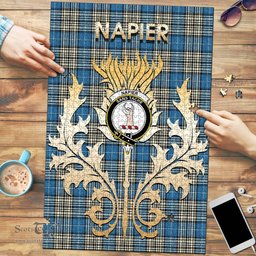Scottish Napier Ancient Clan Tartan Puzzle - Thistle Scotland Style Scottish Plaid Tartan Plaid