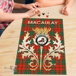 Scottish MacAulay Ancient Clan Tartan Puzzle - Thistle Scotland Style Scottish Plaid Tartan Plaid