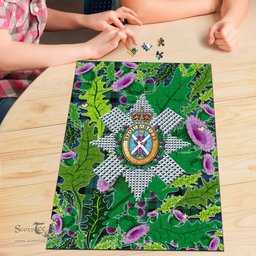 Scottish Blackwatch Ancient Clan Tartan Puzzle - Thistle Pattern Style Scottish Plaid Tartan Plaid