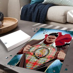 Scottish Chattan Clan Tartan Puzzle - Supper Hero Style Scottish Plaid Tartan Plaid