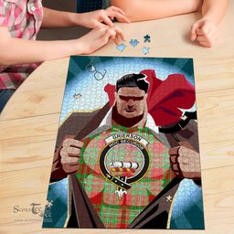 Scottish Grierson Clan Tartan Puzzle - Supper Hero Style Scottish Plaid Tartan Plaid