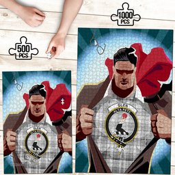 Scottish Glen Clan Tartan Puzzle - Supper Hero Style Scottish Plaid Tartan Plaid