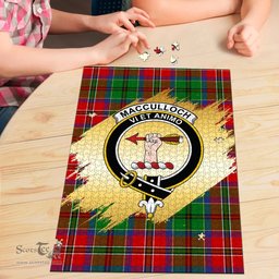 Scottish MacCulloch Clan Tartan Puzzle - Gold Style Scottish Plaid Tartan Plaid
