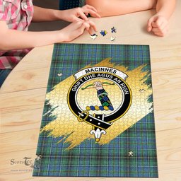 Scottish MacInnes Ancient Clan Tartan Puzzle - Gold Style Scottish Plaid Tartan Plaid