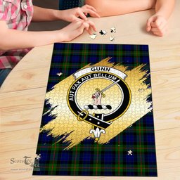 Scottish Gunn Modern Clan Tartan Puzzle - Gold Style Scottish Plaid Tartan Plaid