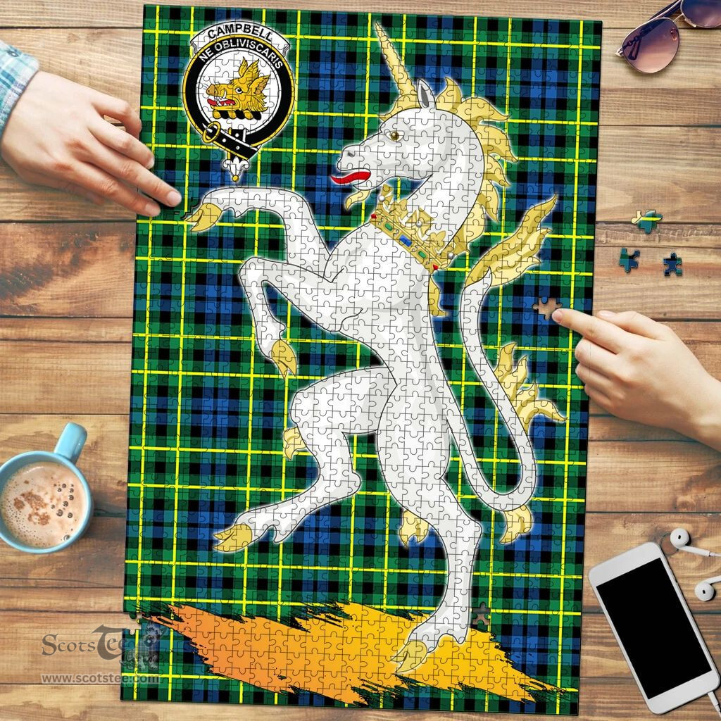 Scottish Campbell of Breadalbane Ancient Clan Tartan Puzzle - Unicorn Style Scottish Plaid Tartan Plaid