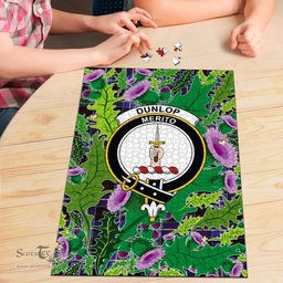 Scottish Dunlop Modern Clan Tartan Puzzle - Thistle Pattern Style Scottish Plaid Tartan Plaid