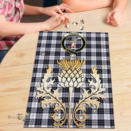Scottish MacRae Dress Modern Clan Tartan Puzzle - Thistle Gold Style Scottish Plaid Tartan Plaid