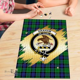 Scottish Graham of Menteith Modern Clan Tartan Puzzle - Gold Style Scottish Plaid Tartan Plaid